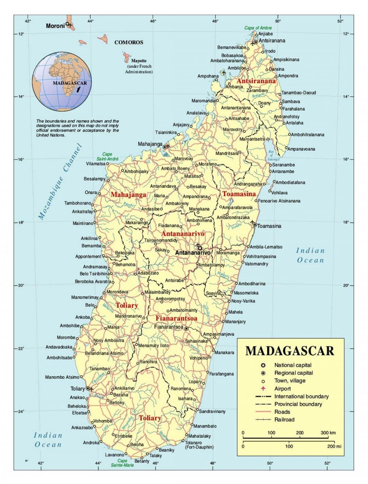 chi tiết và bản đồ của Madagascar