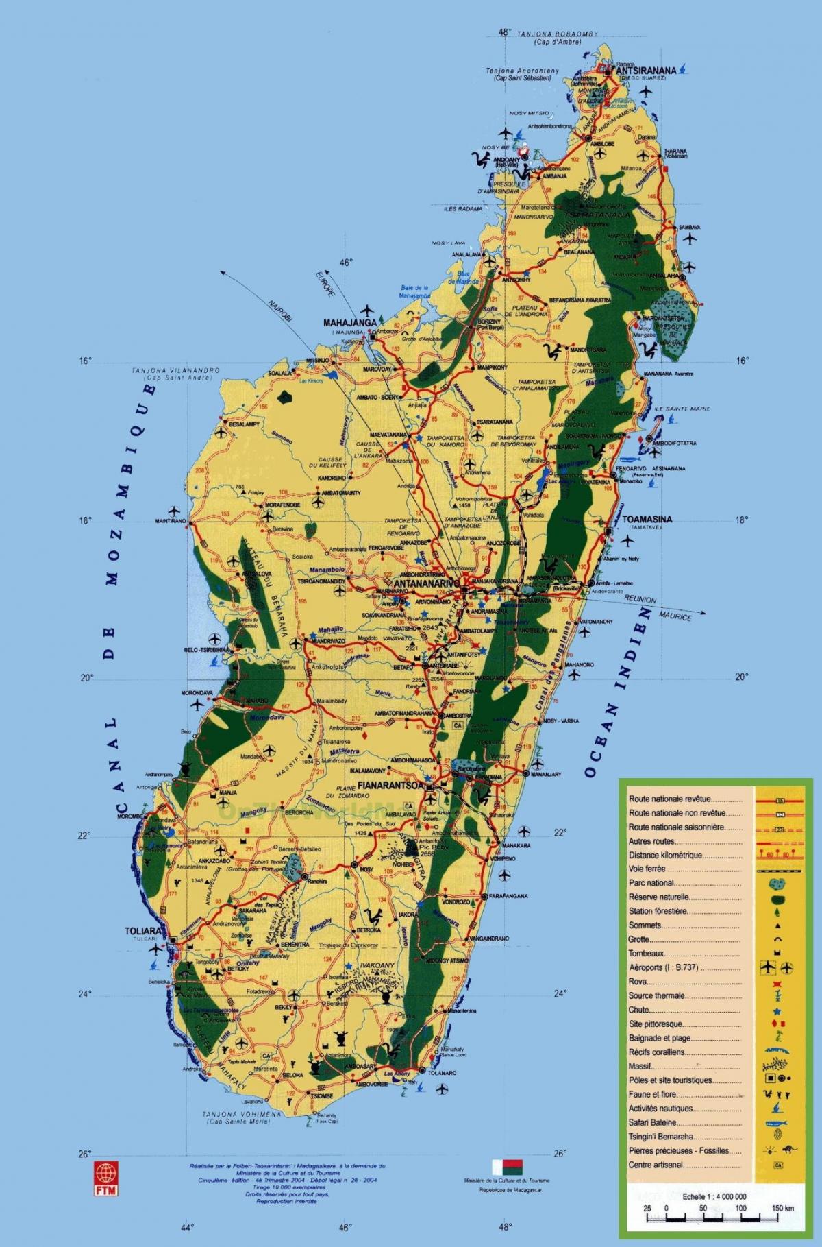 Madagascar du lịch bản đồ