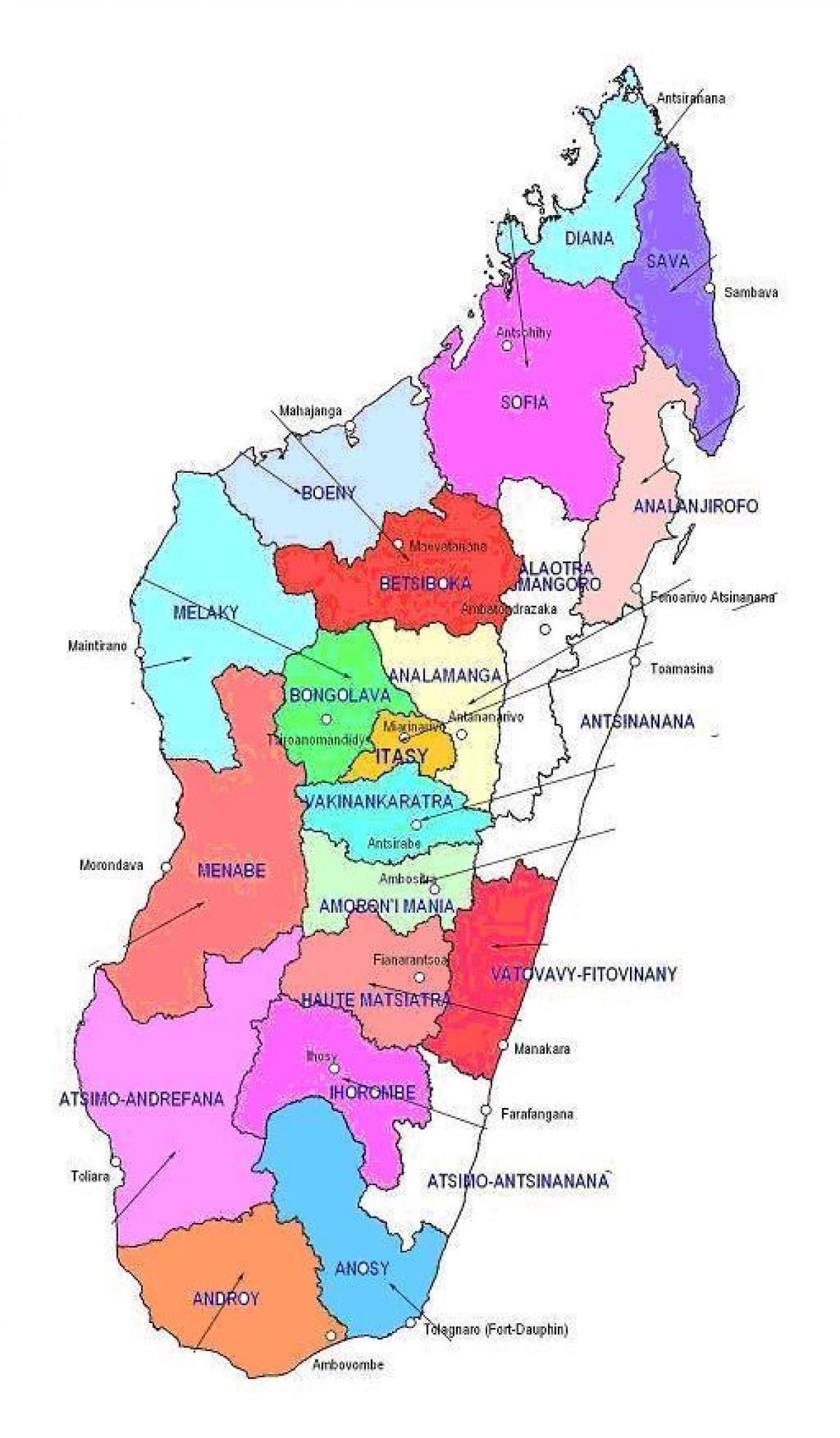 bản đồ của Madagascar khu vực