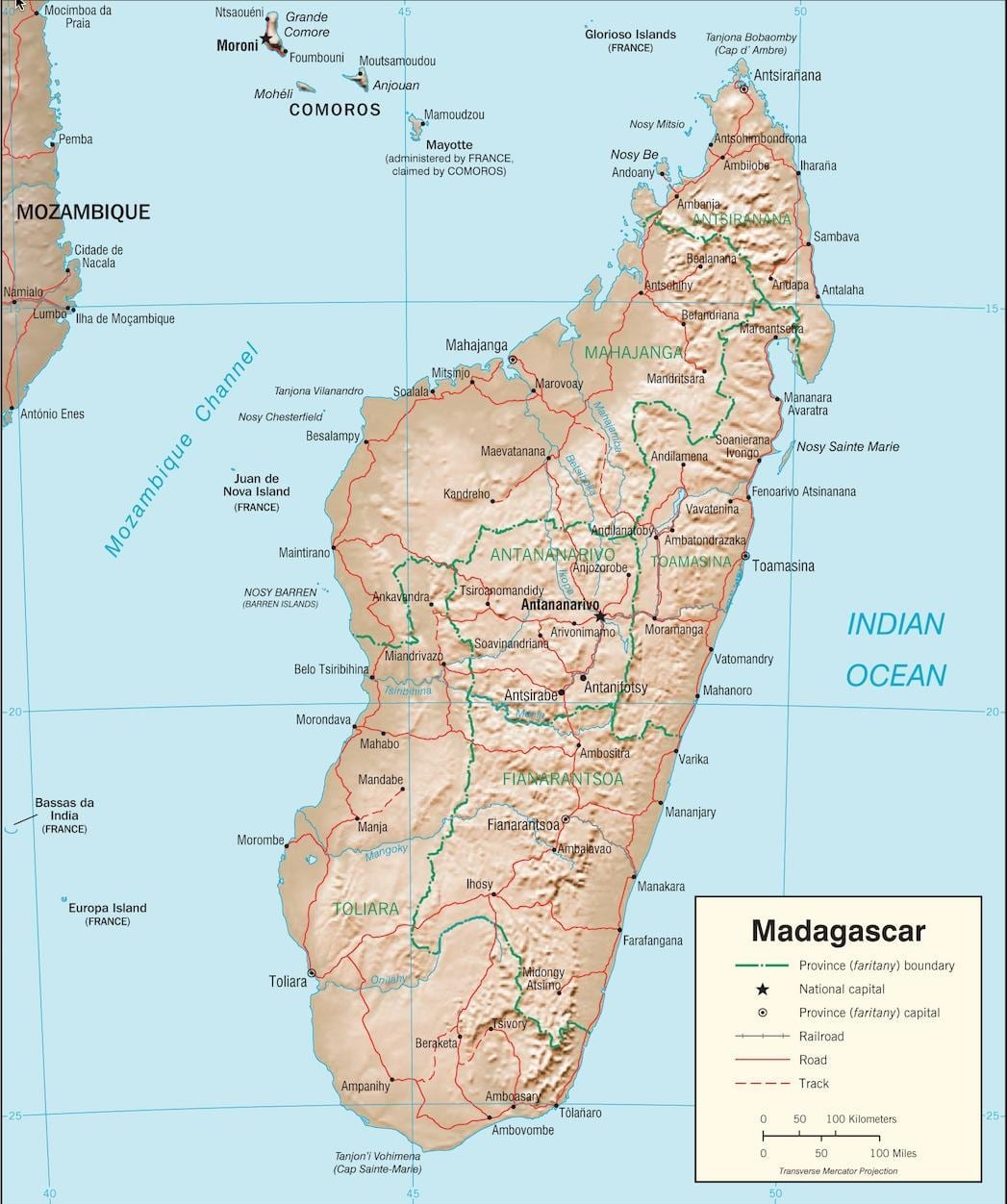 Madagascar nước bản đồ