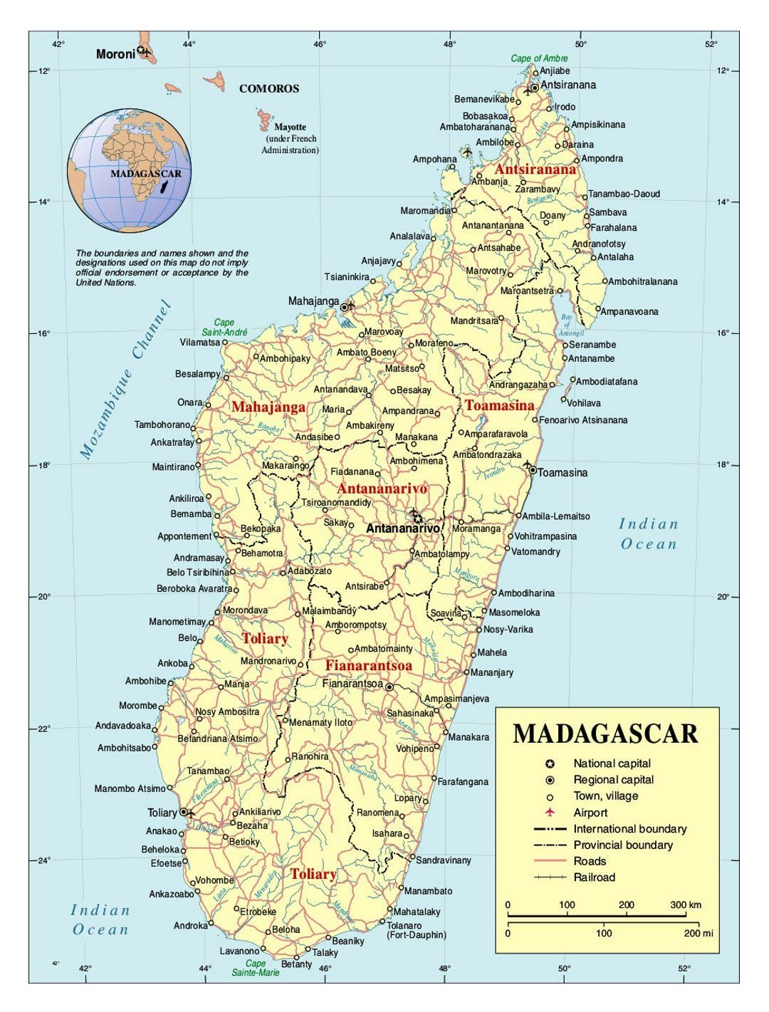 chi tiết và bản đồ của Madagascar