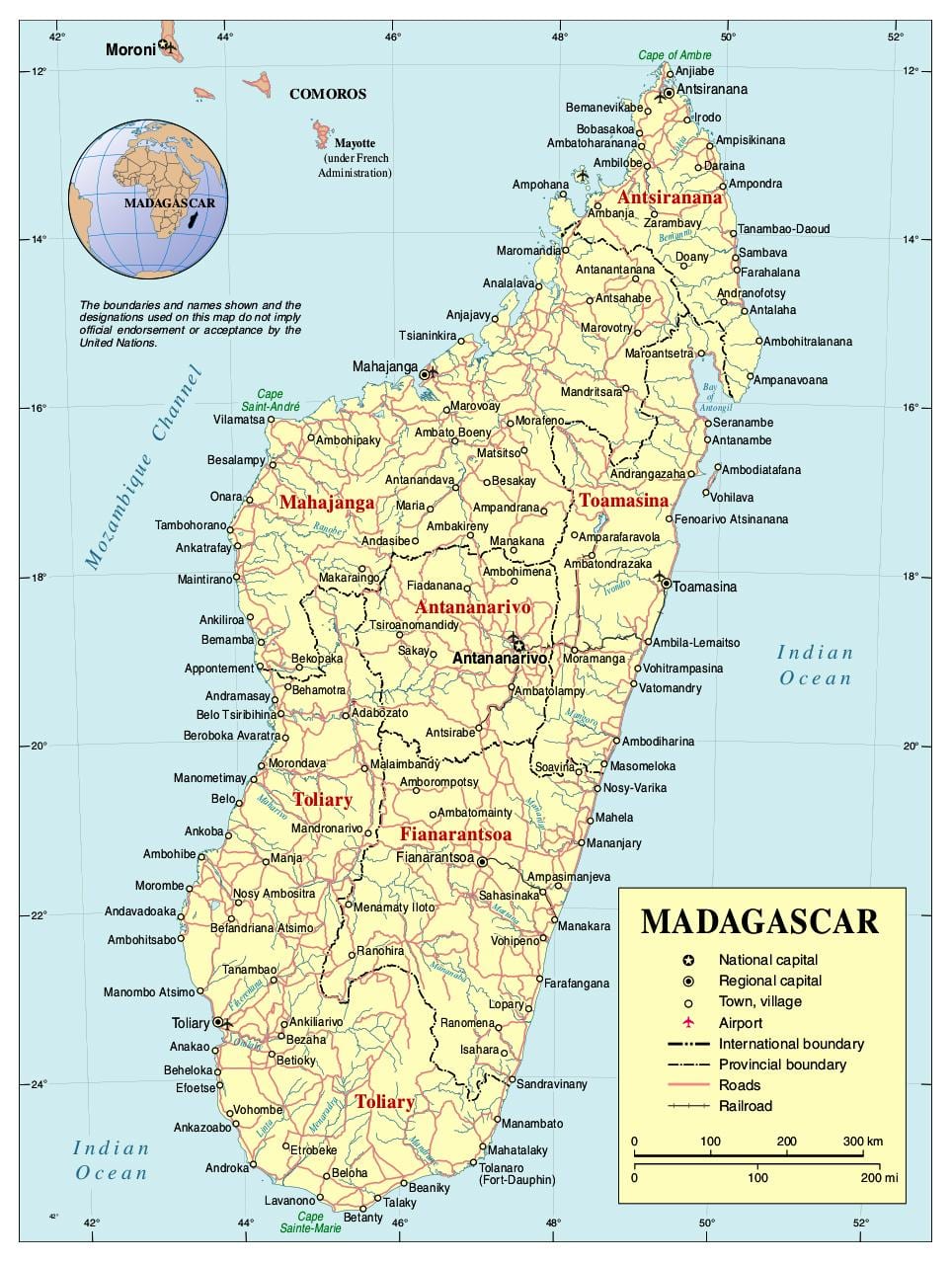 bản đồ của đường Madagascar