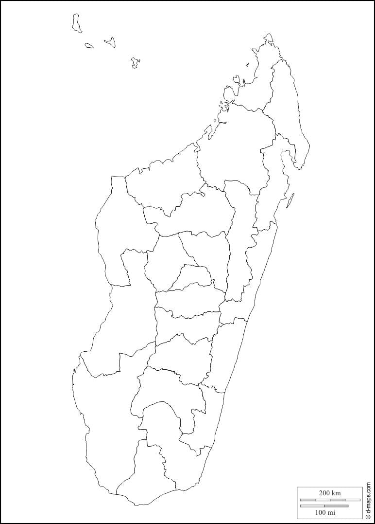 Madagascar phác thảo bản đồ