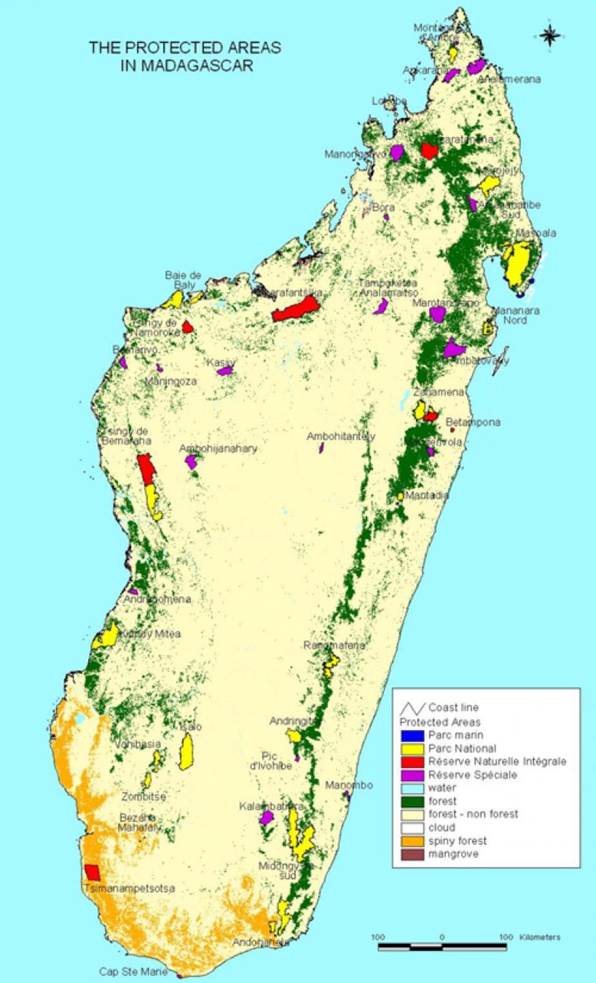 bản đồ của Madagascar công viên quốc gia