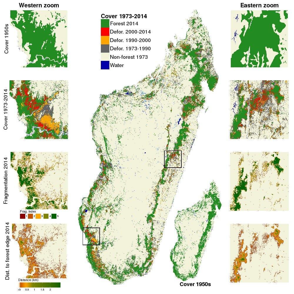 bản đồ của Madagascar phá rừng
