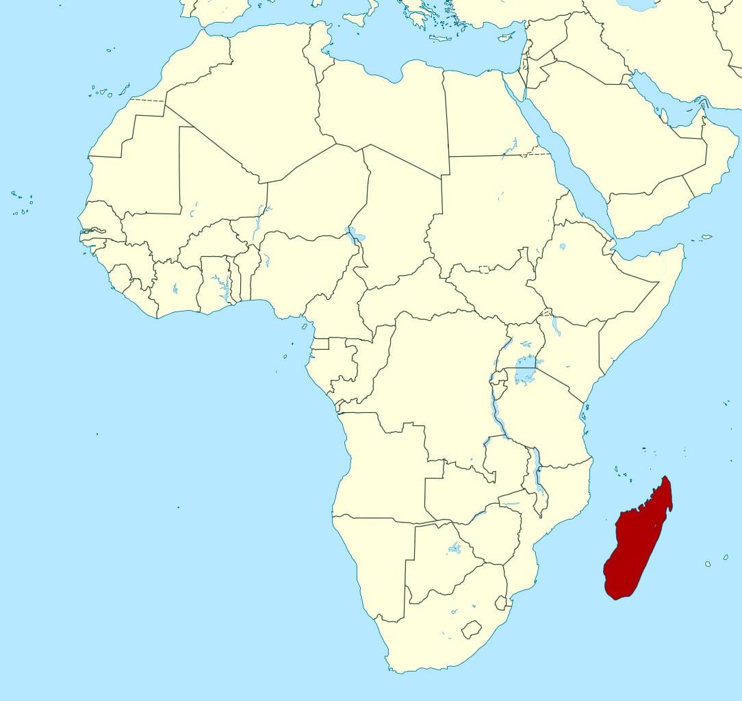Madagascar trên bản đồ châu phi