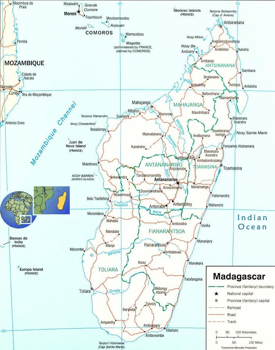 bản đồ của Madagascar sông