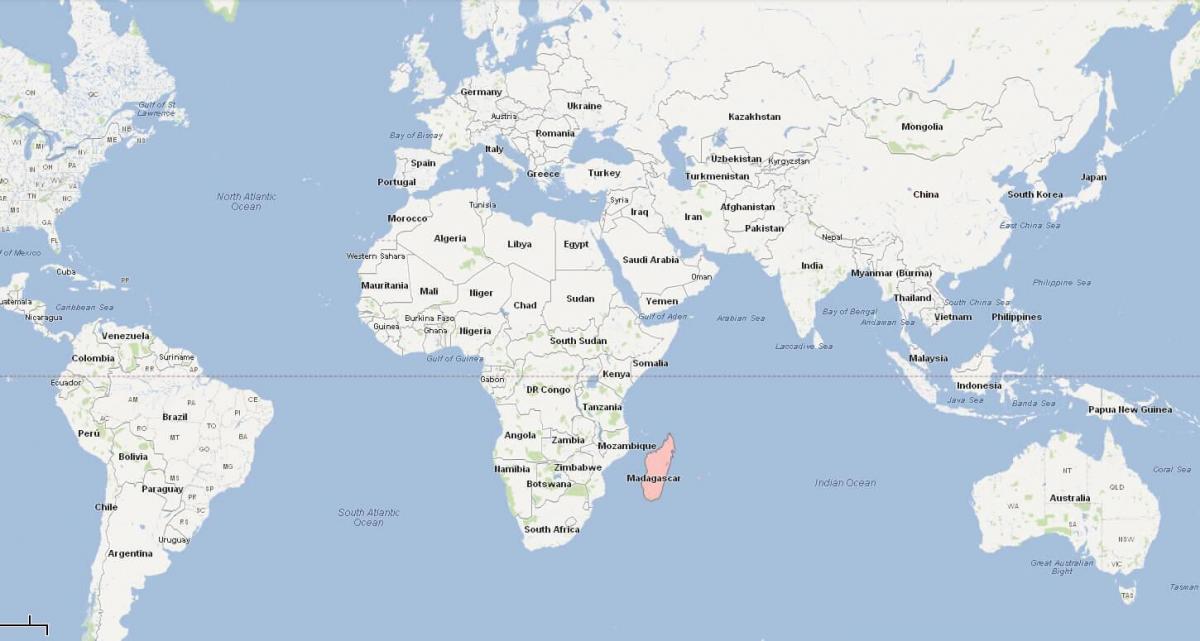 bản đồ thế giới đang ở Madagascar