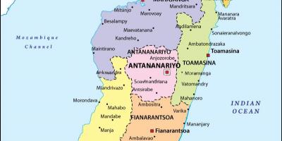 Bản đồ của bản đồ chính trị của Madagascar