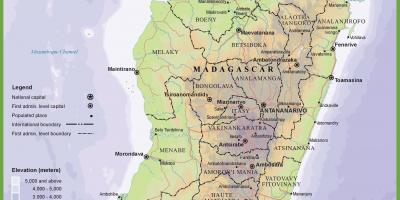 Bản đồ của bản đồ vật lý của Madagascar
