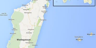 Bản đồ của đảo gần Madagascar