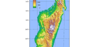 Bản đồ của Madagascar độ cao