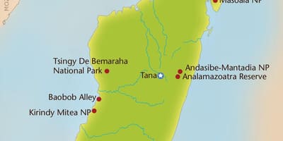 Bản đồ của Madagascar núi