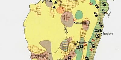 Bản đồ của Madagascar tài nguyên thiên nhiên